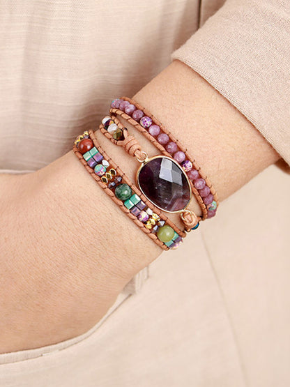 Triple-Layer Amethyst Bracelet - Treasured Gift's & More
