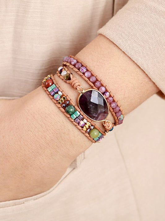 Triple-Layer Amethyst Bracelet - Treasured Gift's & More