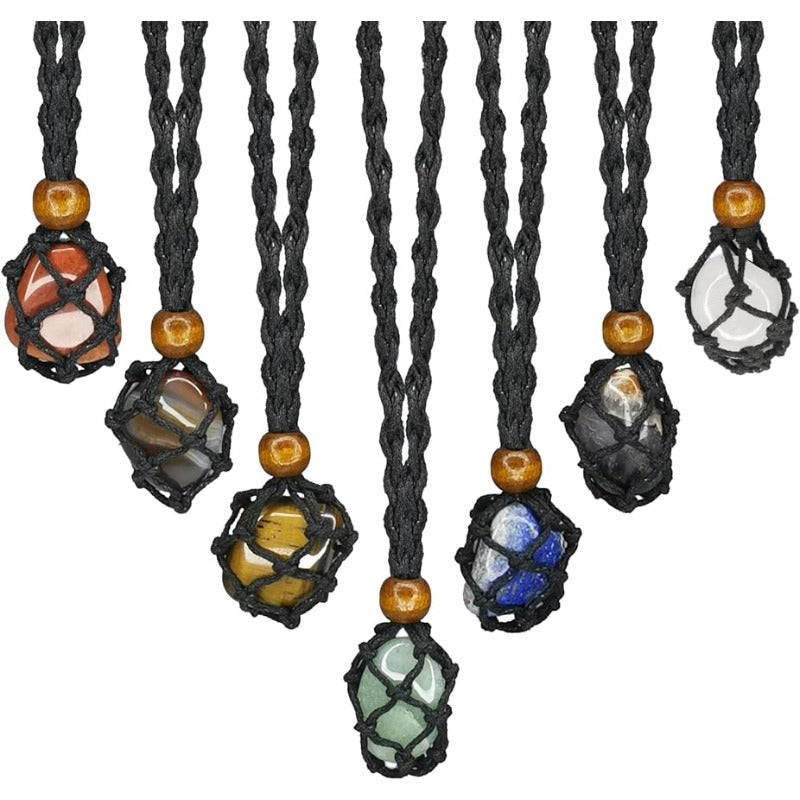 14Pcs Crystals Stone And Chakra Necklace Set