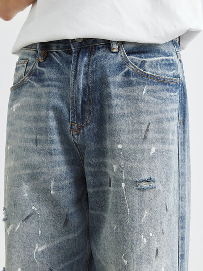 Men's Distressed Paint Splatter Relaxed Fit Jeans - Treasured Gift's & More