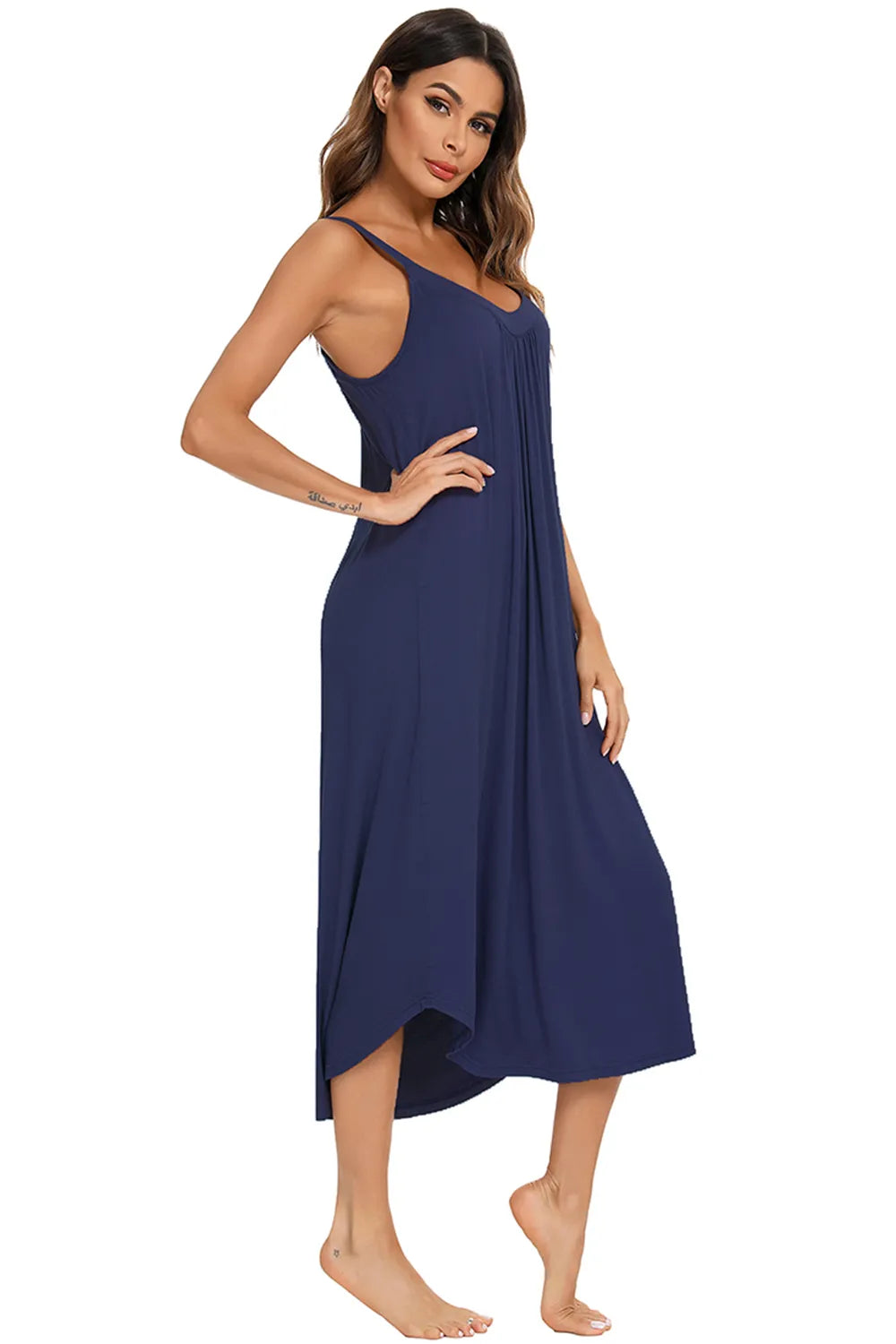 V-Neck Midi Lounge Dress - Treasured Gift's & More