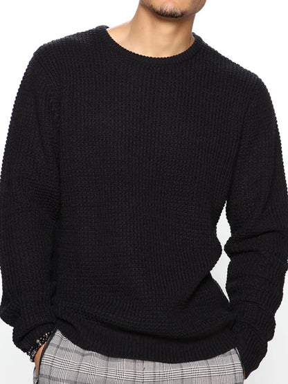 Men's Full Size Round Neck Long Sleeve Sweater Plus Size - Treasured Gift's & More
