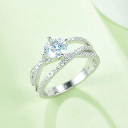 1 Carat Moissanite 925 Sterling Silver Ring - Treasured Gift's & More