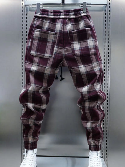 Men's Plus Size Plaid Drawstring Joggers - Treasured Gift's & More