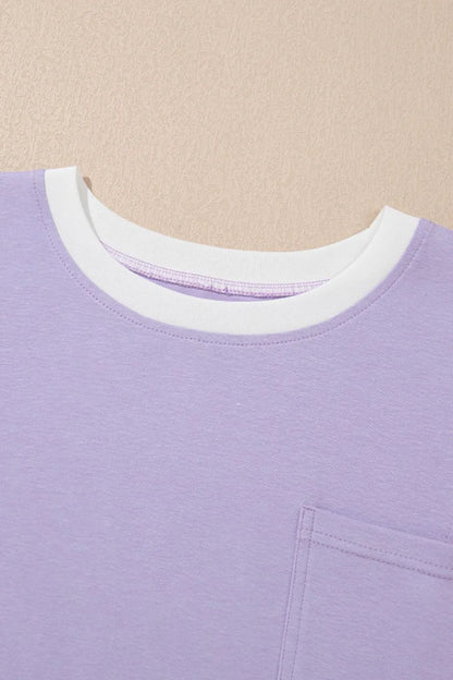 Color Block Patchwork Half Sleeve Oversized T Shirt - Treasured Gift's & More