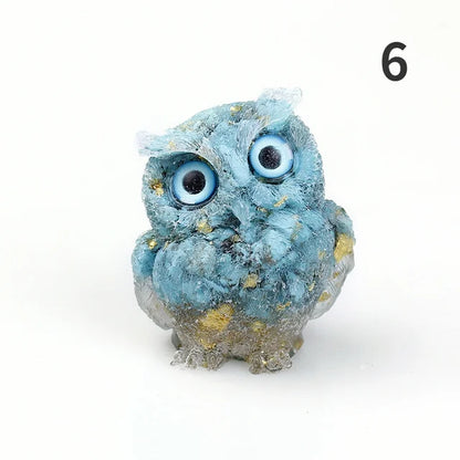 1PCS Natural Crystal Stone Gravel Owl