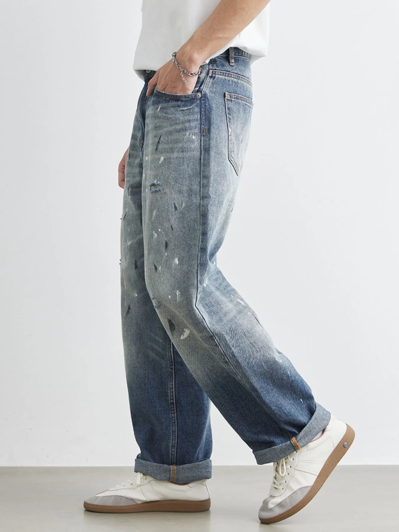 Men's Distressed Paint Splatter Relaxed Fit Jeans - Treasured Gift's & More