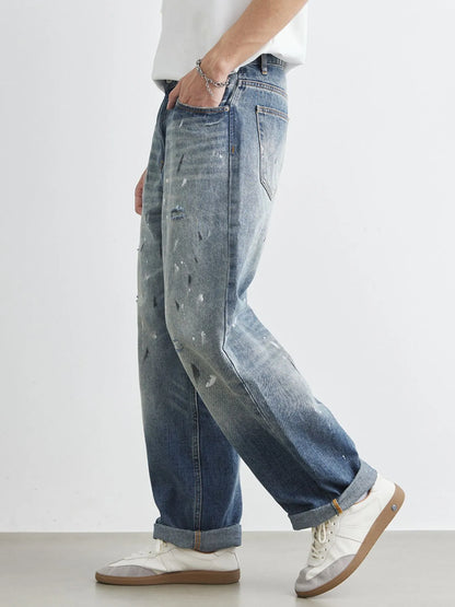 Men's Distressed Paint Splatter Relaxed Fit Jeans - Treasured Gift's & More