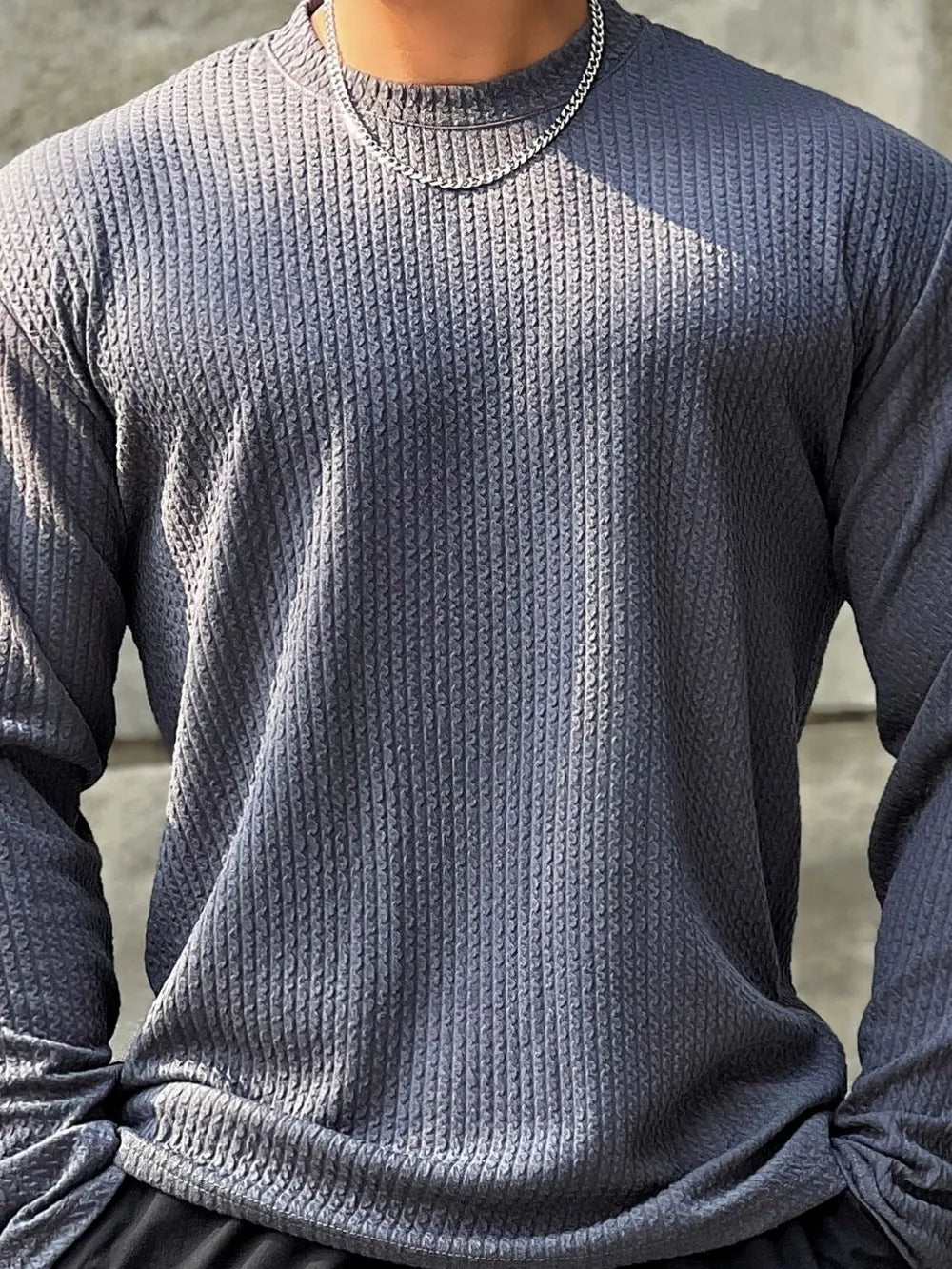 Men's Plus Size Round Neck Long Sleeve T-Shirt - Treasured Gift's & More