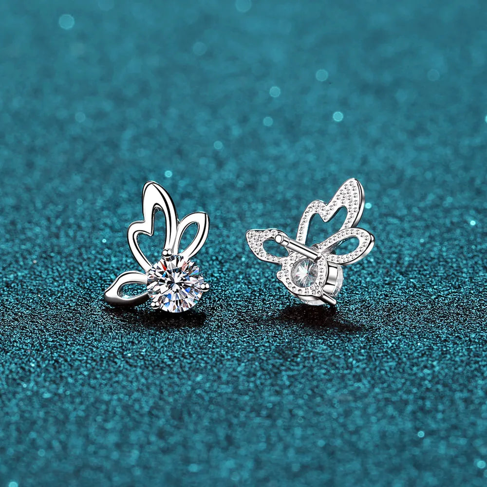 1 Carat Moissanite Butterfly Shape Earrings - Treasured Gift's & More