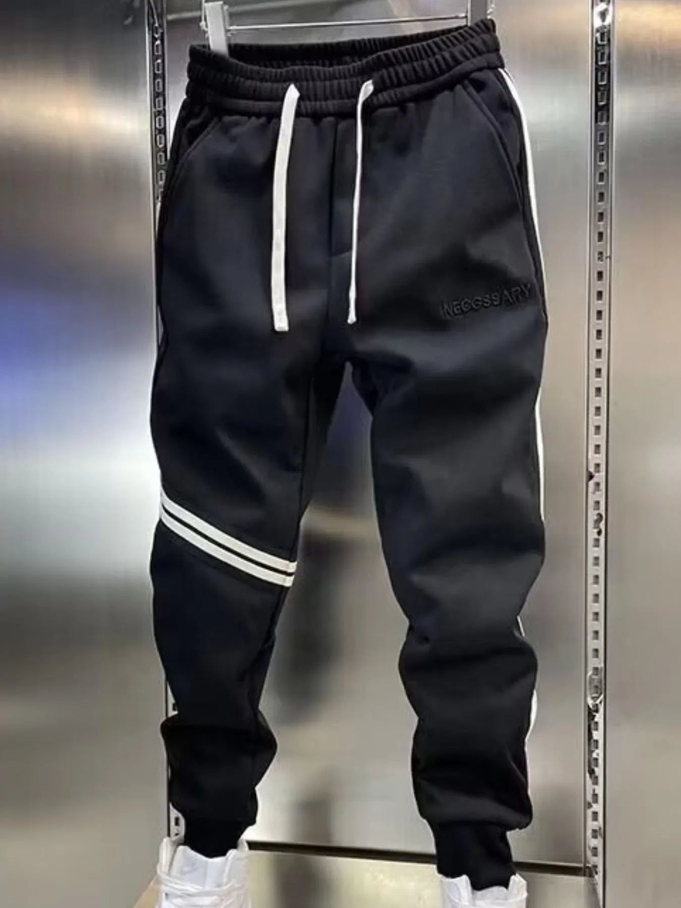 Men's Plus Size Drawstring Striped Joggers - Treasured Gift's & More