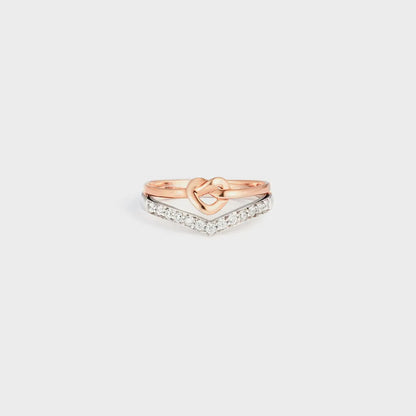 Knotted Heart Shape Inlaid Zircon Ring - Treasured Gift's & More