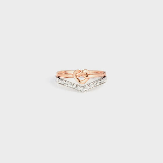 Knotted Heart Shape Inlaid Zircon Ring - Treasured Gift's & More