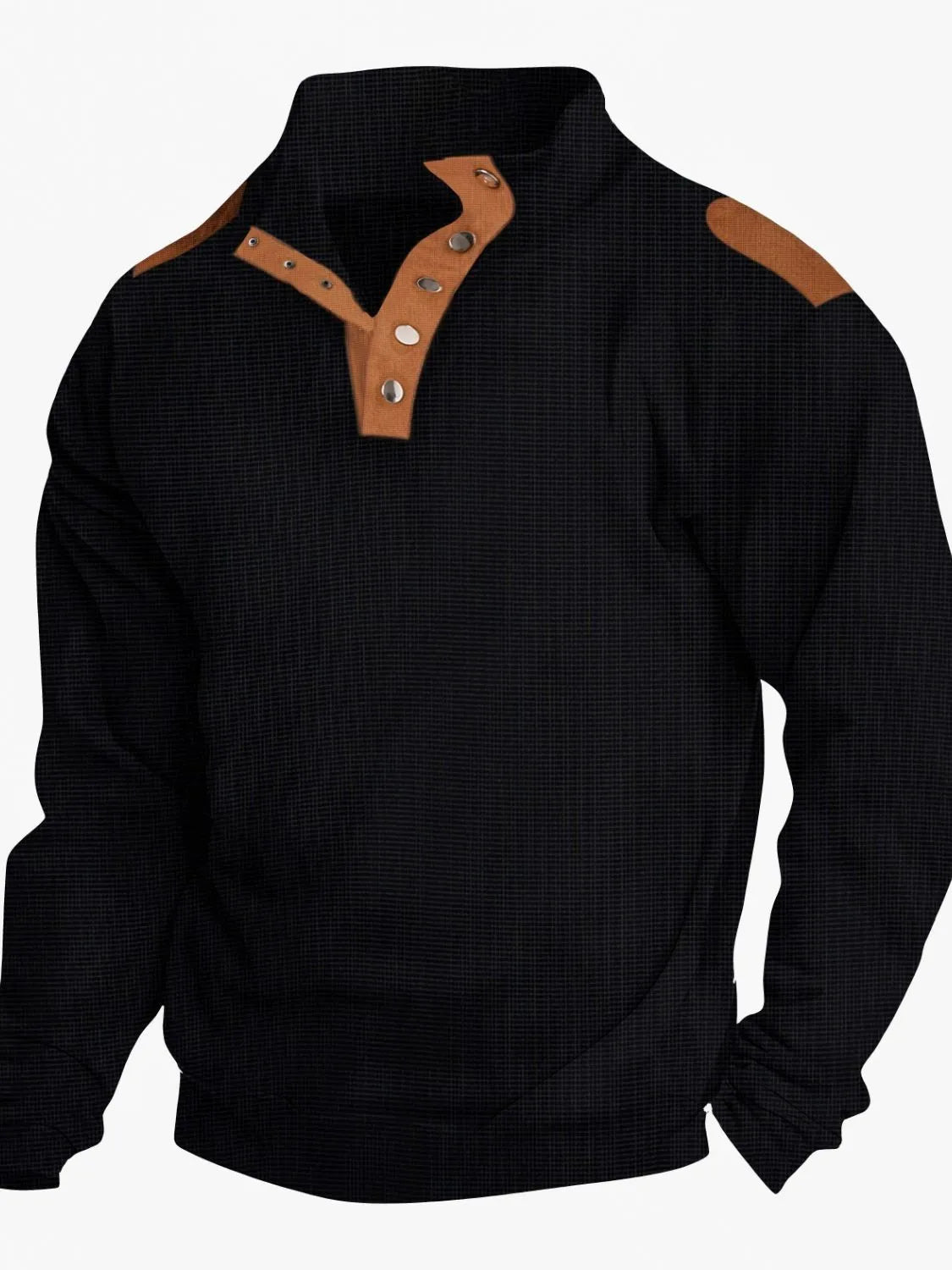Men's Full Size Stand Collar Long Sleeve Polo Plus Size - Treasured Gift's & More