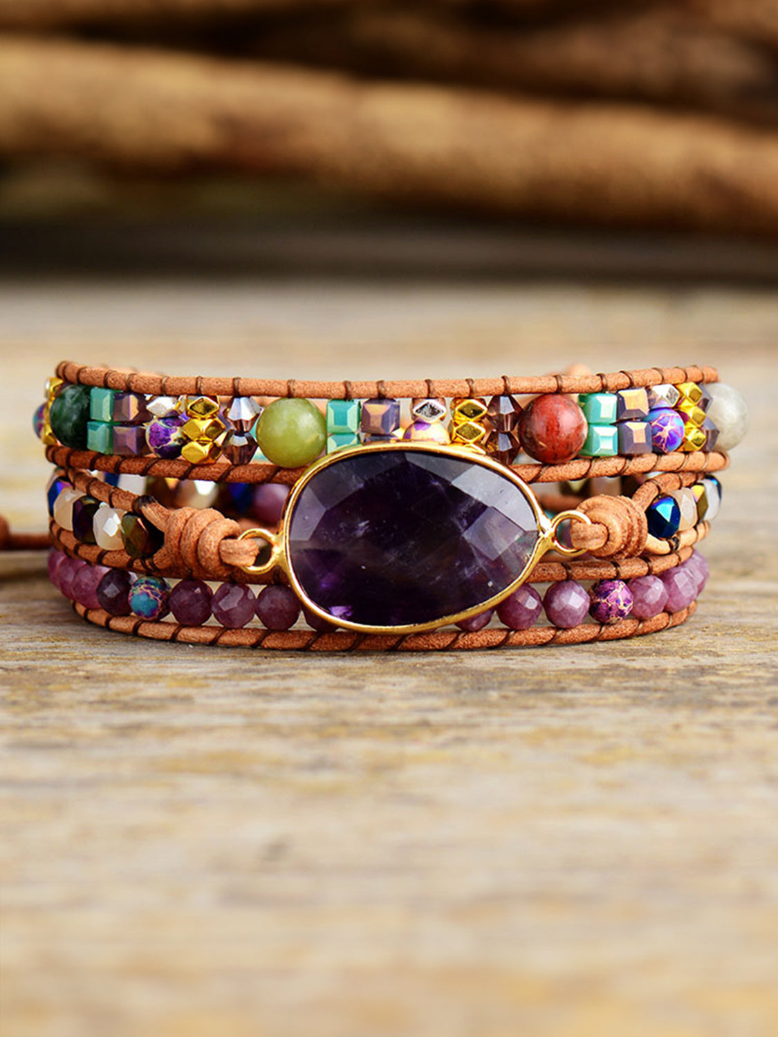 Triple-Layer Amethyst Bracelet - Treasured Gift's & More