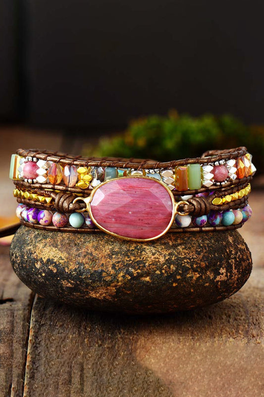 Handmade Crystal Beaded Natural Stone Bracelet - Treasured Gift's & More