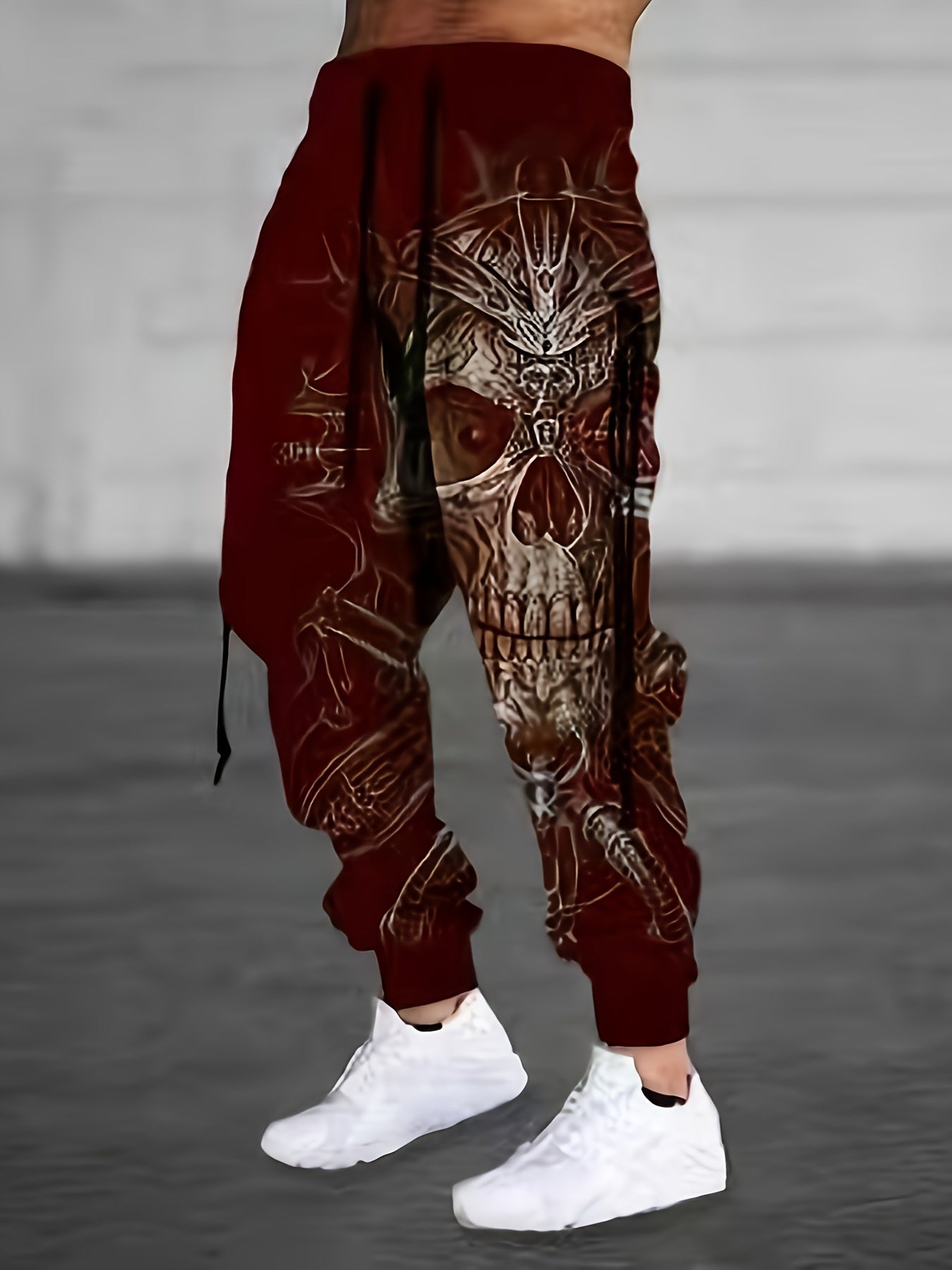 Halloween Skull Print, Men's Drawstring Sweatpants