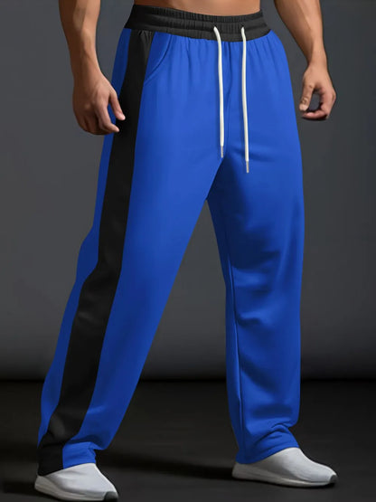 Men's Full Size Drawstring Contrast Wide Leg Pants Plus Size - Treasured Gift's & More