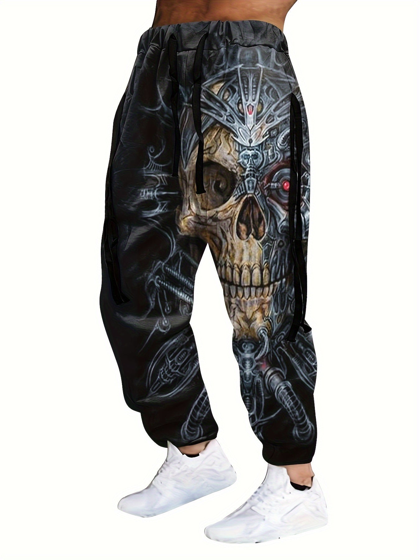 Halloween Skull Print, Men's Drawstring Sweatpants