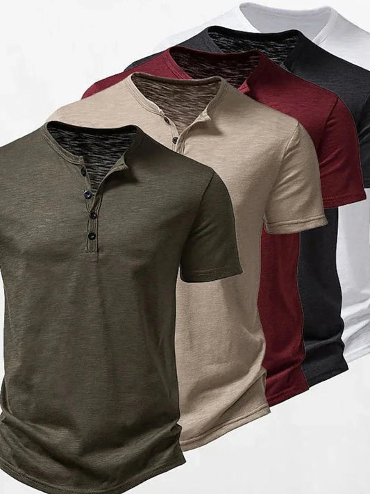 Men's Full Size Button Detail Short Sleeve Polo Plus Size - Treasured Gift's & More