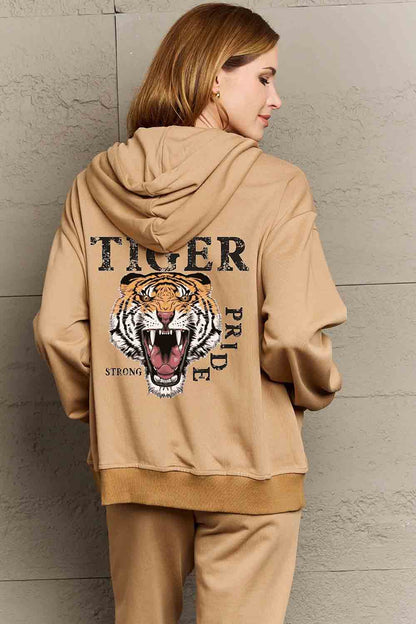Simply Love Full Size TIGER STRONG PRIDE Graphic Hoodie