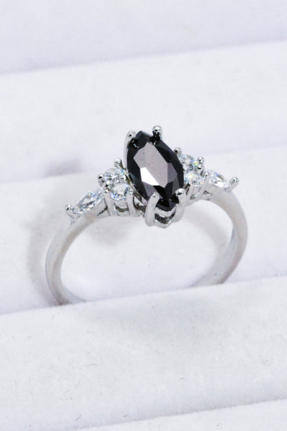 925 Sterling Silver Black Agate Ring - Treasured Gift's & More