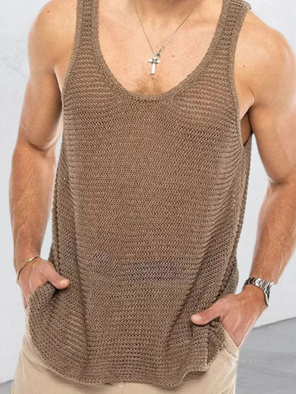 Men's Plus Size Round Neck Wide Strap Tank - Treasured Gift's & More