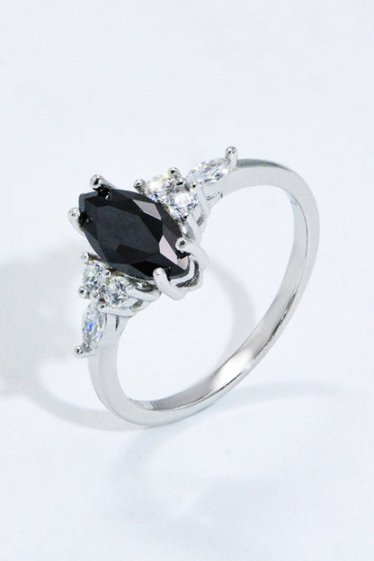 925 Sterling Silver Black Agate Ring - Treasured Gift's & More