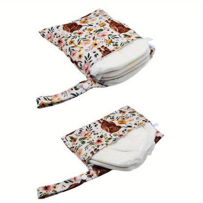 2pcs Soft Cute Cow Prints Wet Bags