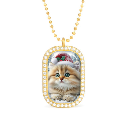 T&G Christmas Hat Kitty Necklace - Just $19.66! Shop now at Treasured Gift's & More