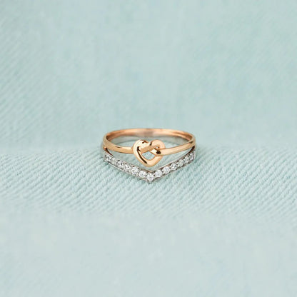 Knotted Heart Shape Inlaid Zircon Ring - Treasured Gift's & More