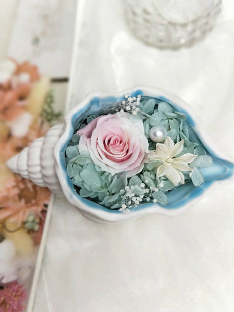 Ceramic Little Conch Eternal Flower Table Decoration - Just $14.43! Shop now at Treasured Gift's & More