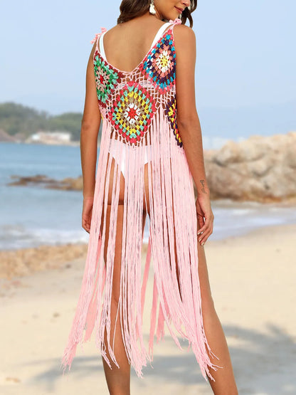 Fringe Spaghetti Strap Cover-Up - Treasured Gift's & More