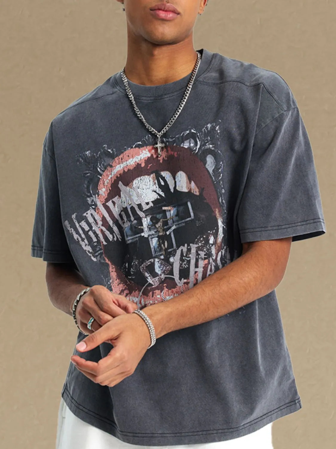 Men's Graphic Round Neck Half Sleeve T-Shirt - Treasured Gift's & More