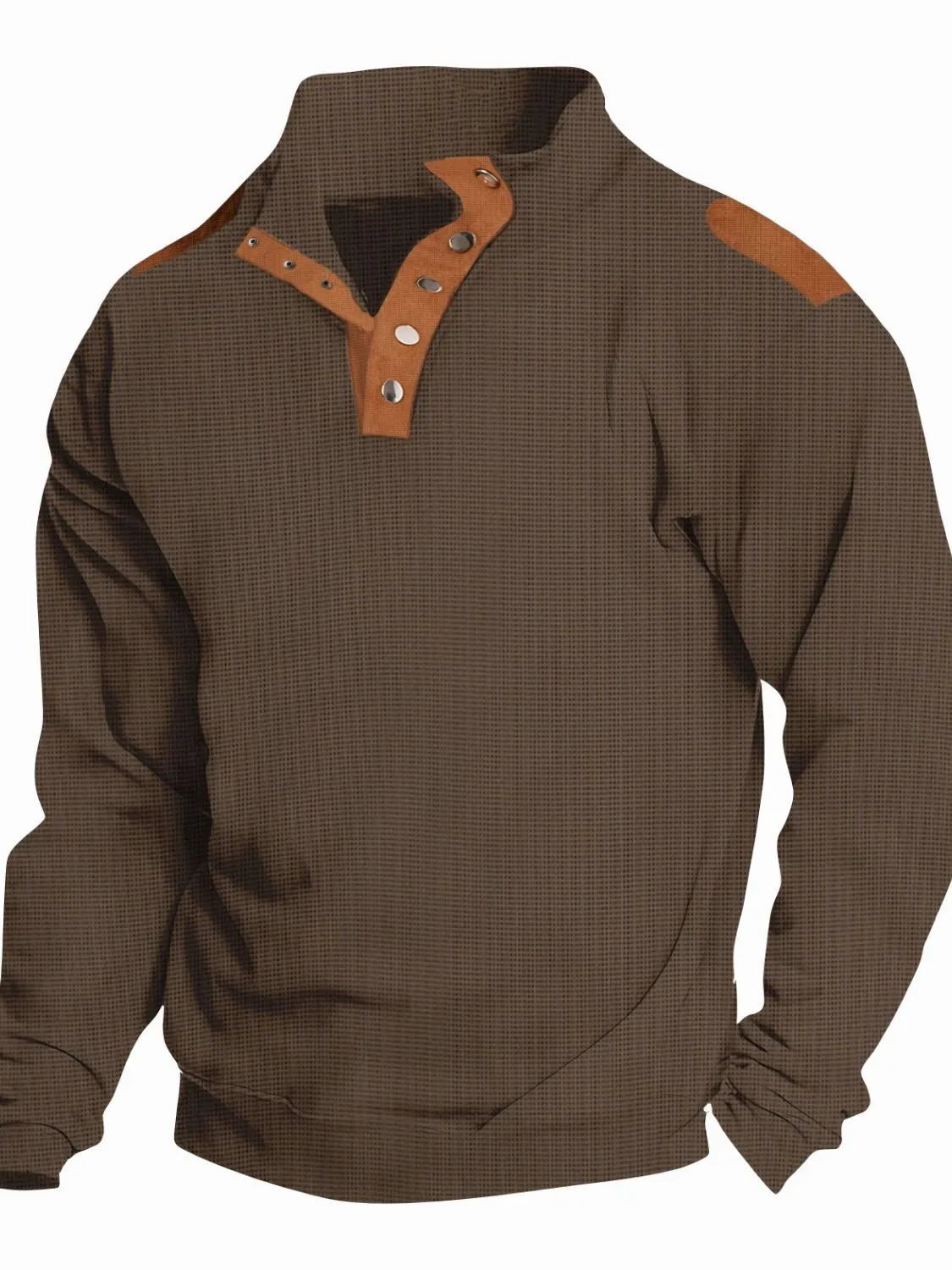 Men's Full Size Stand Collar Long Sleeve Polo Plus Size - Treasured Gift's & More
