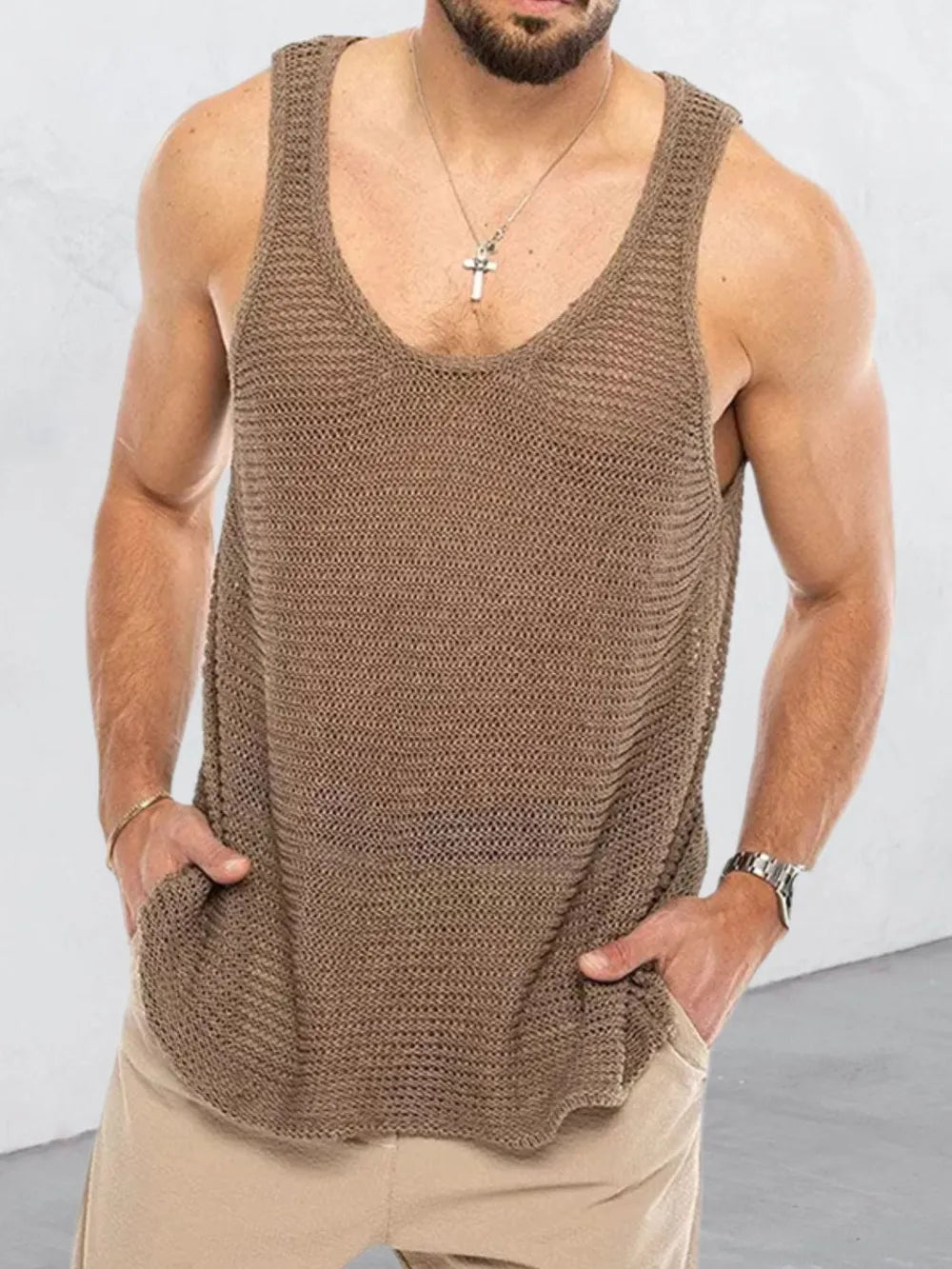 Men's Plus Size Scoop Neck Knit Tank - Treasured Gift's & More