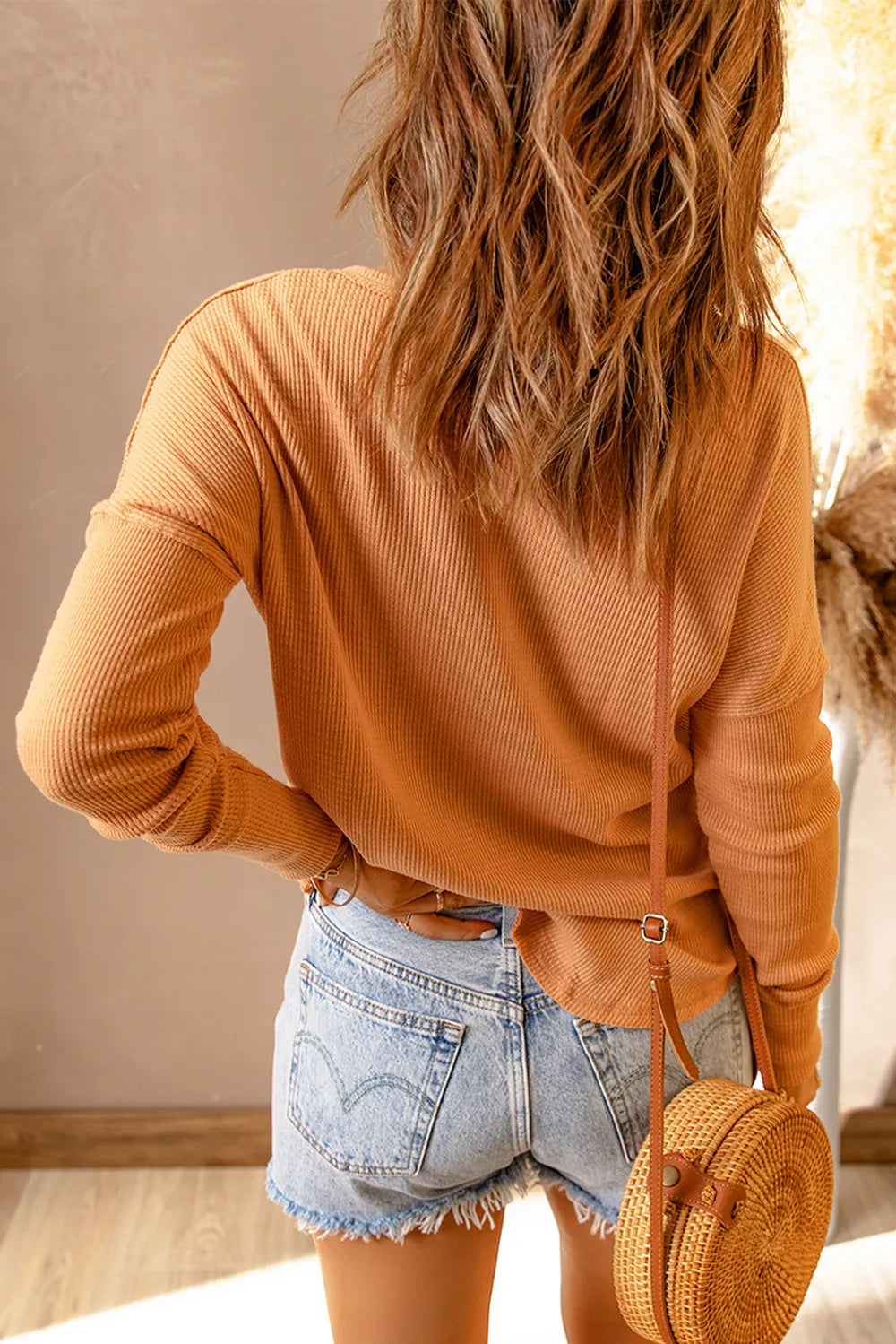 Double Take Full Size Half Button Drop Shoulder T-Shirt - Treasured Gift's & More