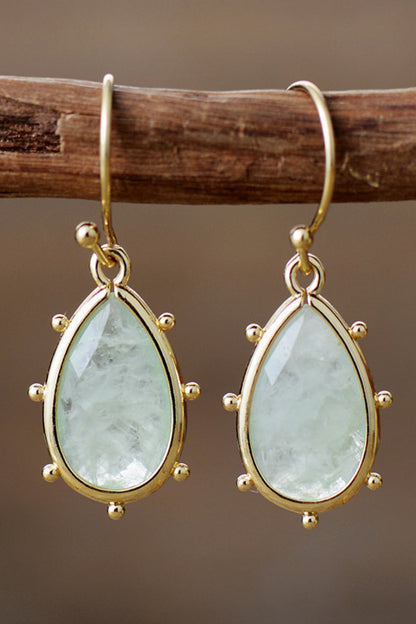 Natural Stone Teardrop Earrings - Treasured Gift's & More