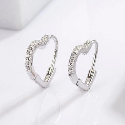925 Serling Silver Zircon Heart Shape Earrings - Treasured Gift's & More