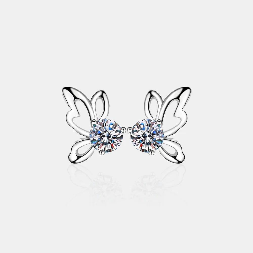 1 Carat Moissanite Butterfly Shape Earrings - Treasured Gift's & More