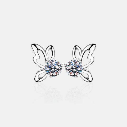 1 Carat Moissanite Butterfly Shape Earrings - Treasured Gift's & More