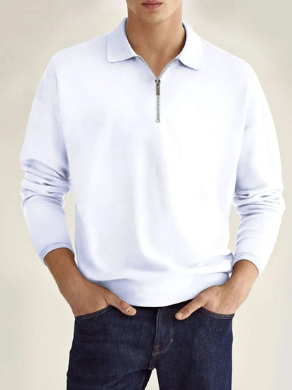 Men's Full Size Collared Neck Long Sleeve Polo Plus Size - Treasured Gift's & More