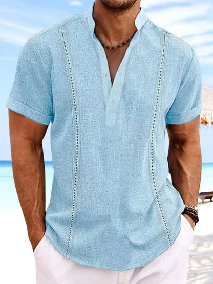 Men's Full Size Button Detail Short Sleeve Shirt Plus Size - Treasured Gift's & More