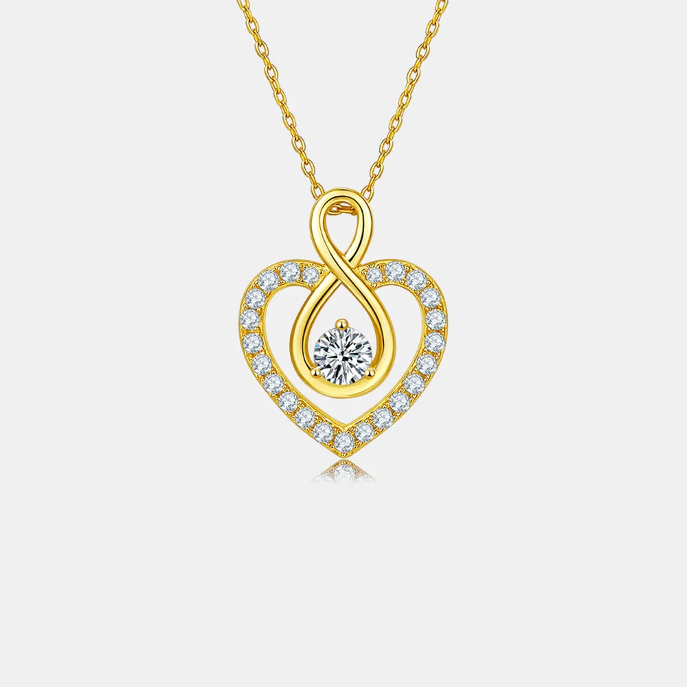 1 Carat Moissanite 925 Sterling Silver Heart Shape Necklace - Treasured Gift's & More