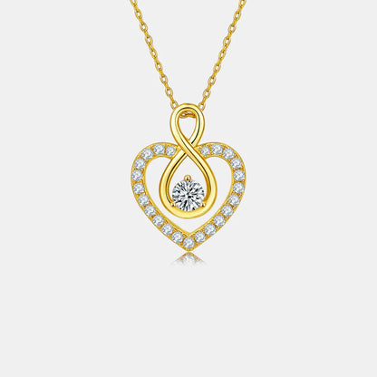 1 Carat Moissanite 925 Sterling Silver Heart Shape Necklace - Treasured Gift's & More