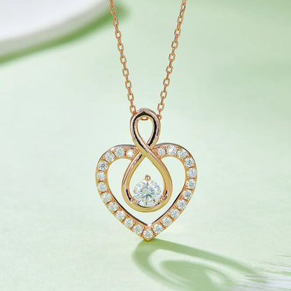 1 Carat Moissanite 925 Sterling Silver Heart Shape Necklace - Treasured Gift's & More