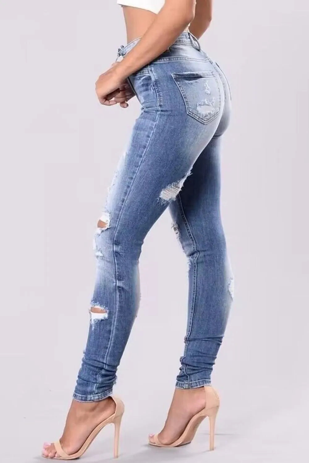 Full Size Distressed Skinny Jeans Plus Size - Treasured Gift's & More