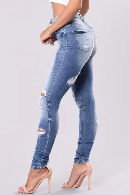 Full Size Distressed Skinny Jeans Plus Size - Treasured Gift's & More
