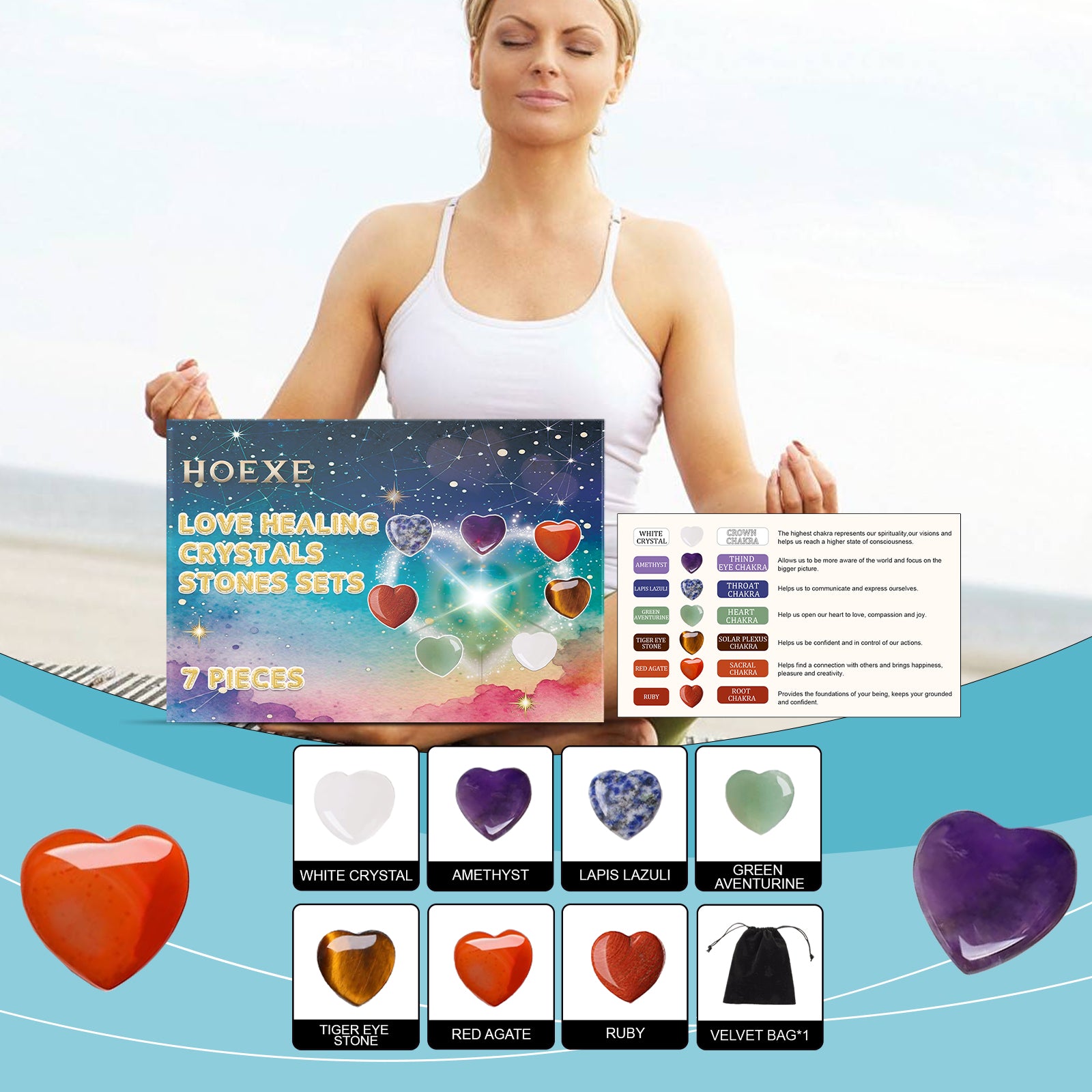 Love Crystal Healing Stone Set - Treasured Gift's & More