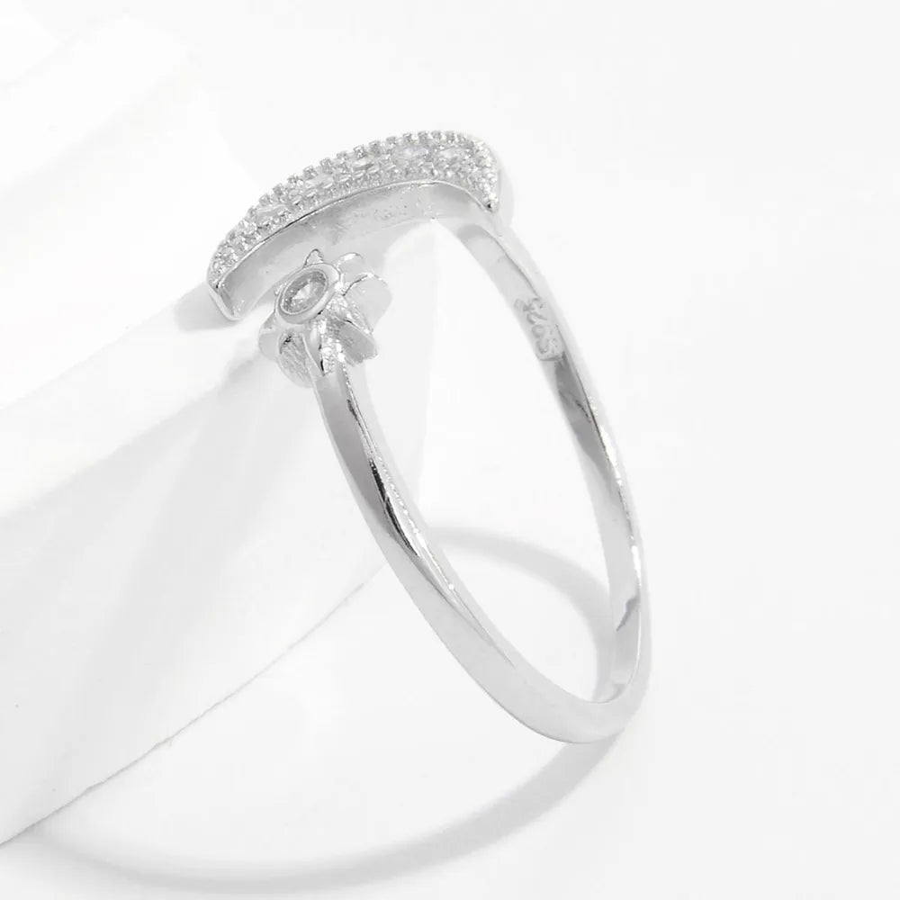 925 Sterling Silver Moon Open Ring - Treasured Gift's & More